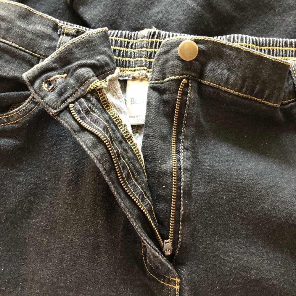 Blair Women Balck Jeans Size 20W Black Elastic Zipper Fly Grunge Plus Size - Picture 6 of 14